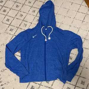 Nike Heathered Blue Hoodie with White Accents NWOT